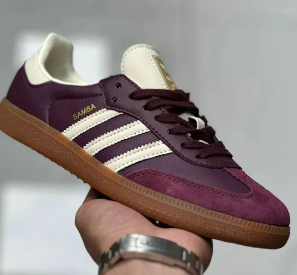Adidas Samba Burgundy and Cream