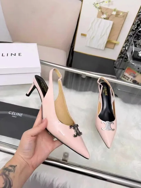 Celine Slingback Pump Metallic Logo Accent