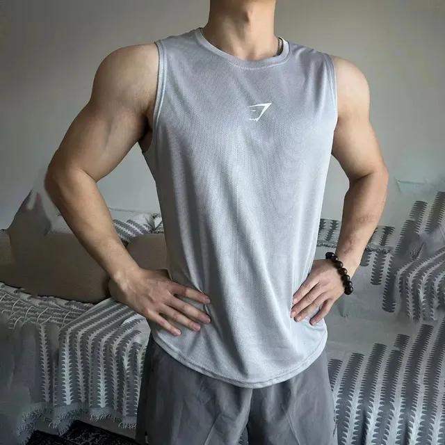 Gymshark Mesh Tank Top Light Grey