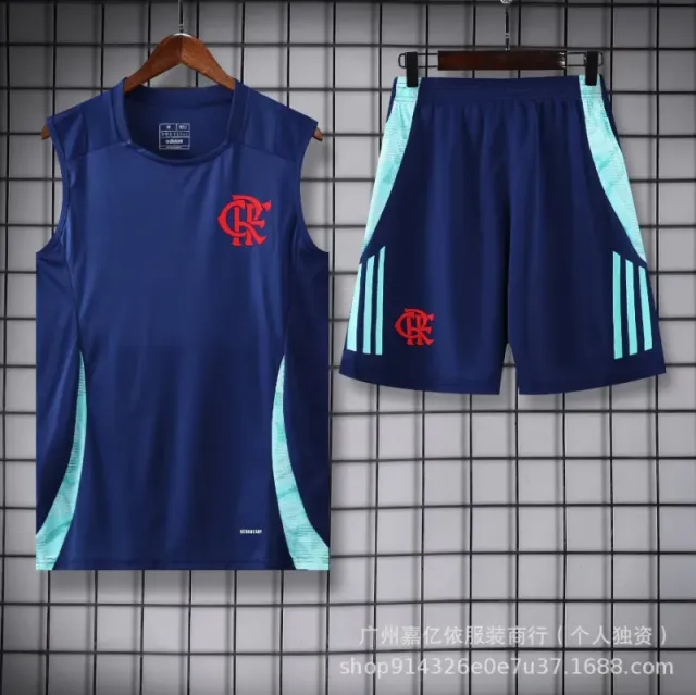 Adidas Flamengo Training Set Navy with Light Blue Accents