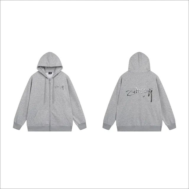 Stüssy Zip-Up Hoodie Metallic Logo