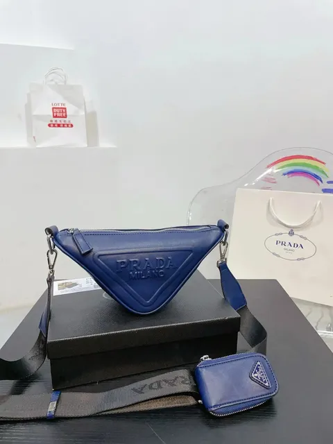 Prada Triangle Belt Bag Navy Blue