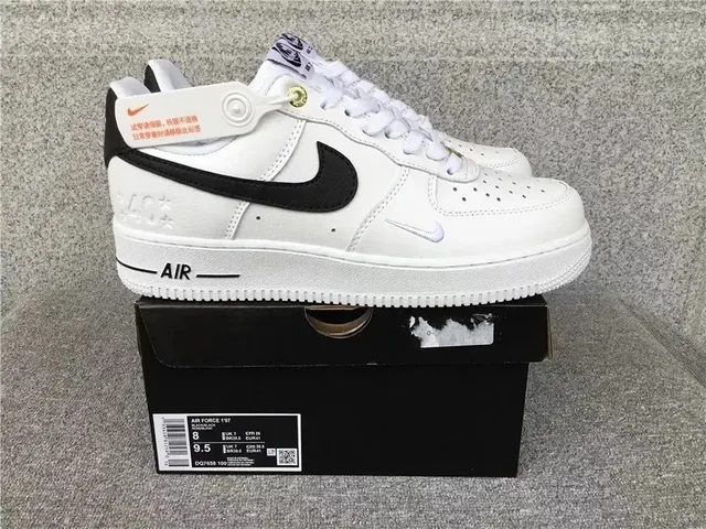 Nike Air Force 1 Low Triple White with Black Swoosh
