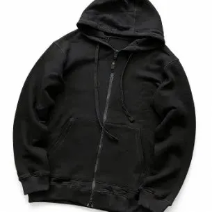 Zip-Up Hoodie Solid Black