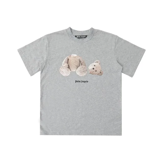 Palm Angels Teddy Bear Graphic Tee Heather Grey