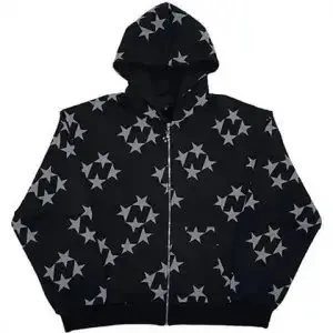 Corteiz Zip-Up Hoodie Star Print