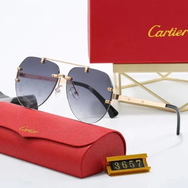 Cartier Aviator Sunglasses Gold Frame Gradient Lens