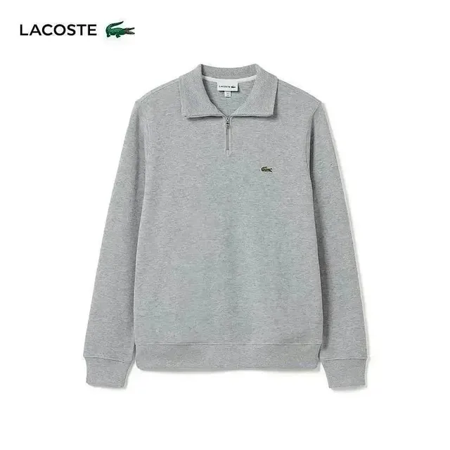 Lacoste Quarter-Zip Sweatshirt Heather Grey