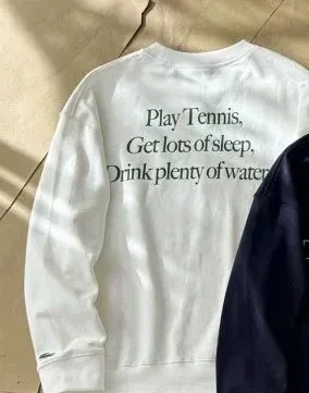 Sporty & Rich Crewneck Sweatshirt Play Tennis Slogan