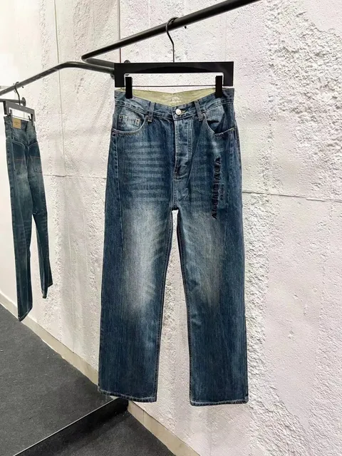 Balenciaga Logo Jeans Distressed Wash