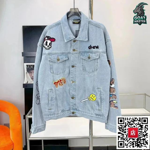 Drew House Denim Jacket Embroidered Logo Patch