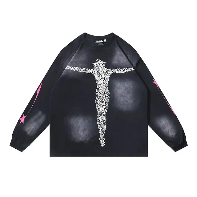 Broken Planet Long-Sleeve Tee QR Code Crucifix