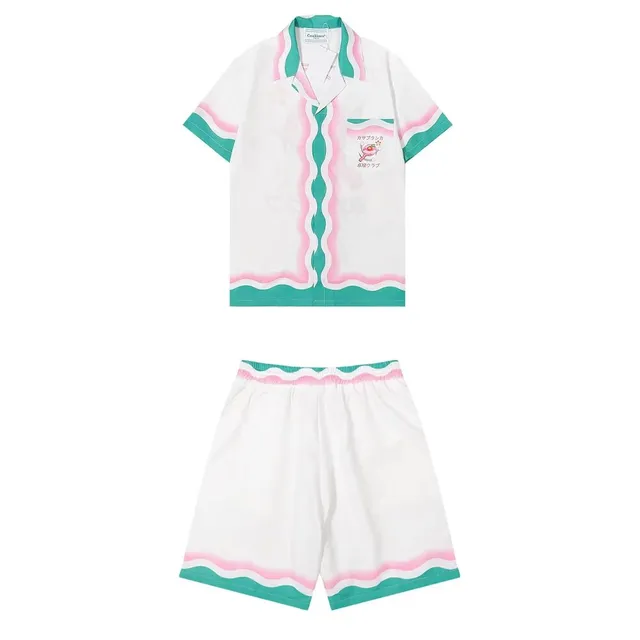 Gallery Dept. Short-Sleeve Shirt and Shorts Set Wavy Trim