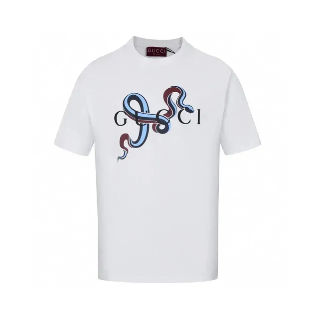 Gucci T-Shirt Serpenti Logo Print White
