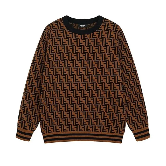 Fendi FF Logo Knit Sweater Brown and Black Monogram