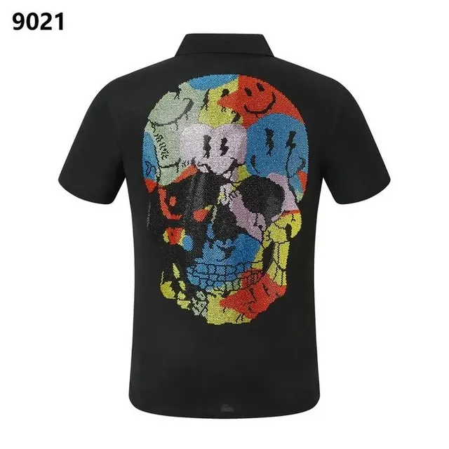 Balenciaga Polo Shirt Crystal Skull Print