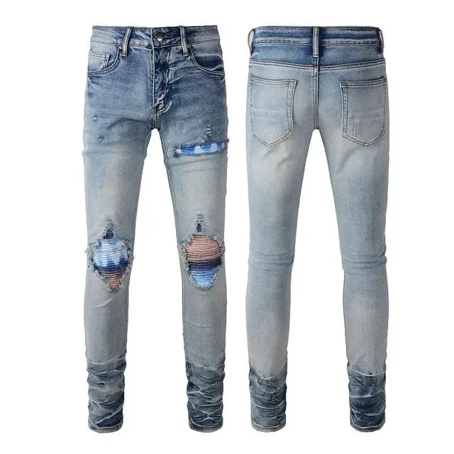 Levi's 501 Skinny Distressed Patchwork