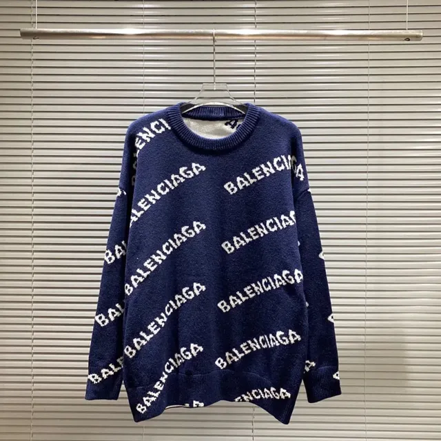 Balenciaga Logo Knit Sweater All-Over Logo