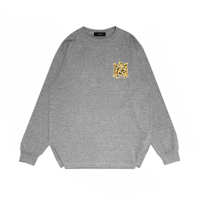 Amiri Long-Sleeve Tee Tiger-Print Logo
