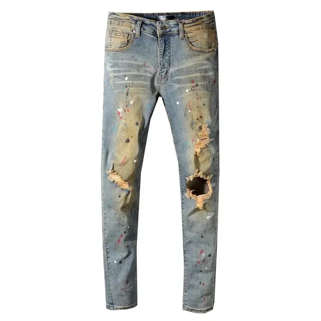 Amiri Distressed Paint-Splatter Jeans Paint Splatter