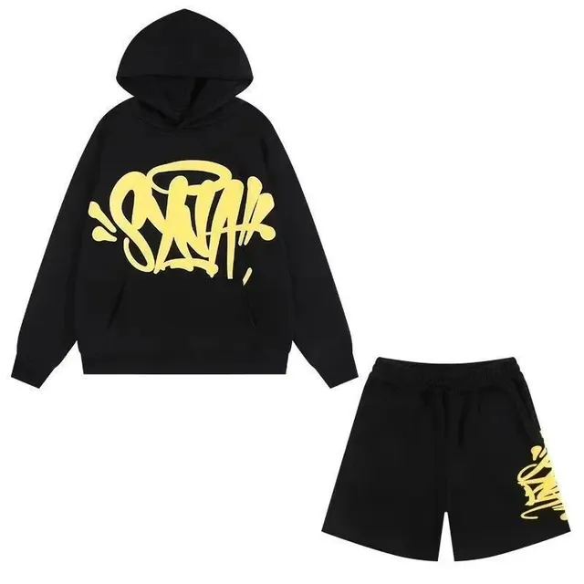 Syna World Hoodie and Shorts Set Graffiti Logo