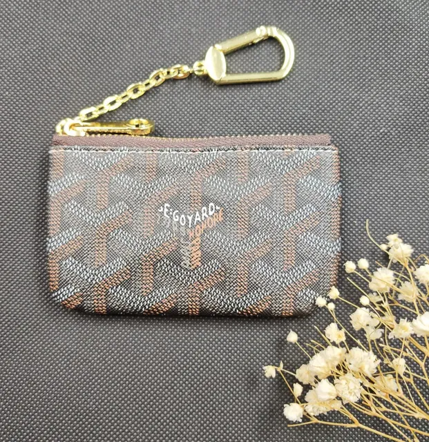 Goyard Zip Pouch Keychain Geometric Print