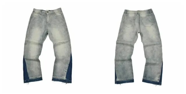 Levi's Patchwork Jeans Acid Wash with Navy Panels