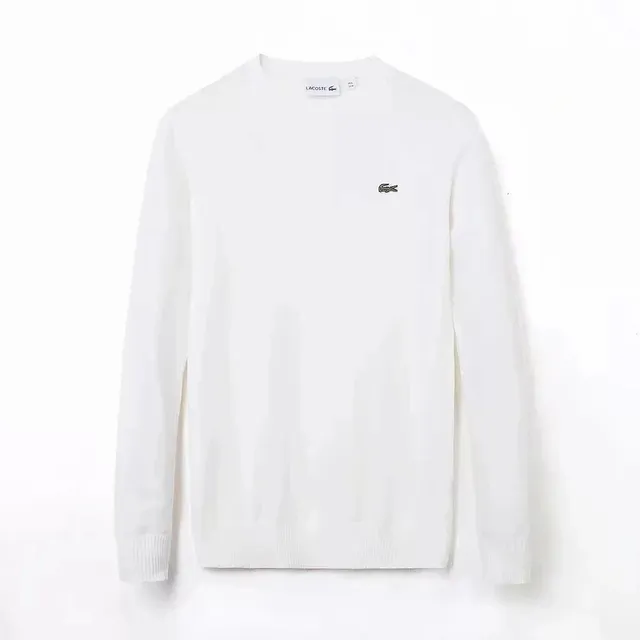 Lacoste Crewneck Sweater Classic Croc Logo White