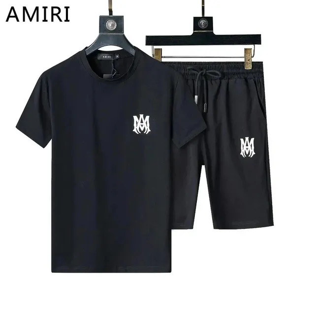 Amiri Logo Tee and Shorts Set White Logo