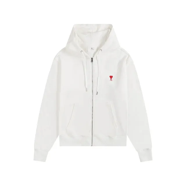 Amiri Zip-Up Hoodie Red Heart Logo