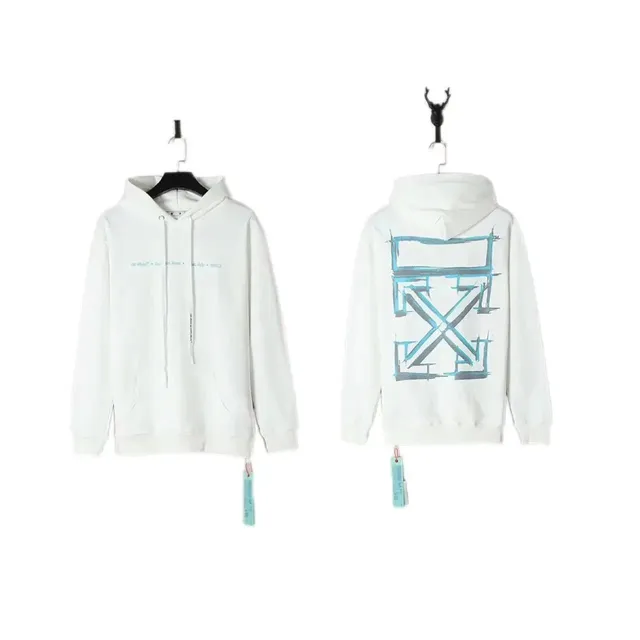 Off-White Hoodie Industrial Blue Arrow Print