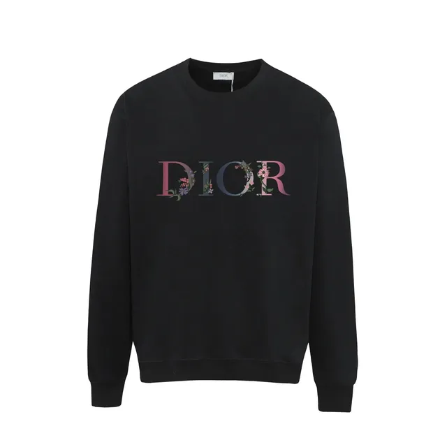 Floral Logo Sweatshirt Black with Floral DIOR Print