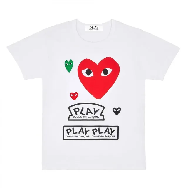 Comme des Garçons Heart Logo T-Shirt Multi-Heart Print