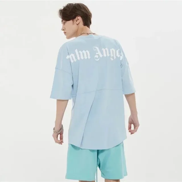 Palm Angels Oversized Tee Gothic Logo Print