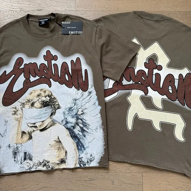Mixed Emotion Graphic Tee Blindfolded Angel Print