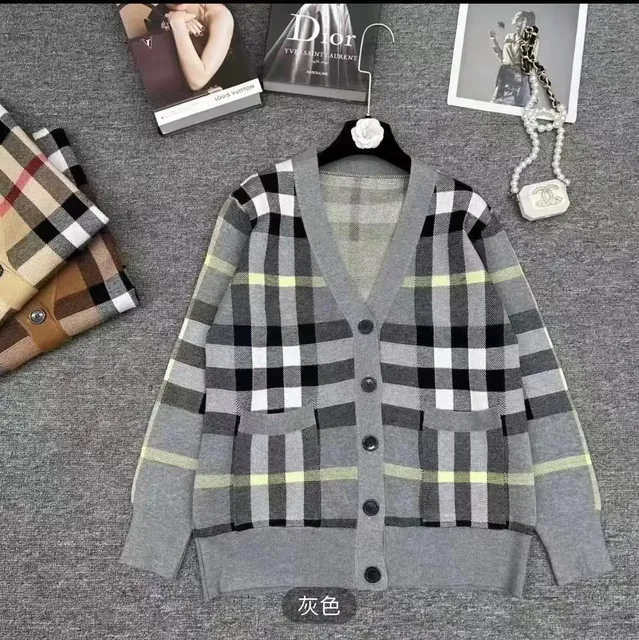 Burberry Checkered Cardigan