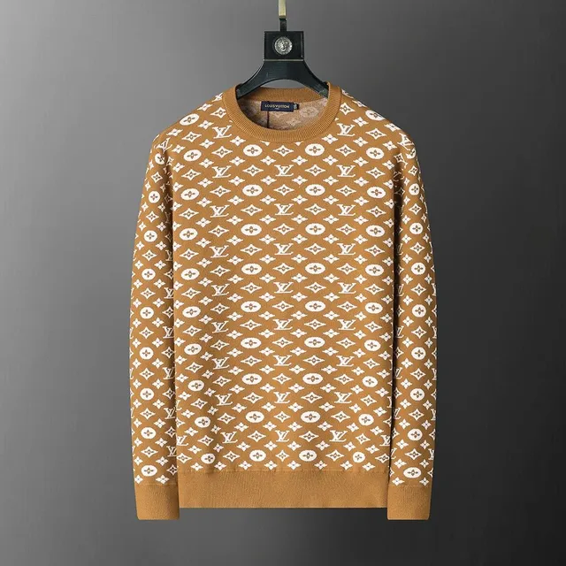 Louis Vuitton Monogram Knit Sweater Brown and White Monogram