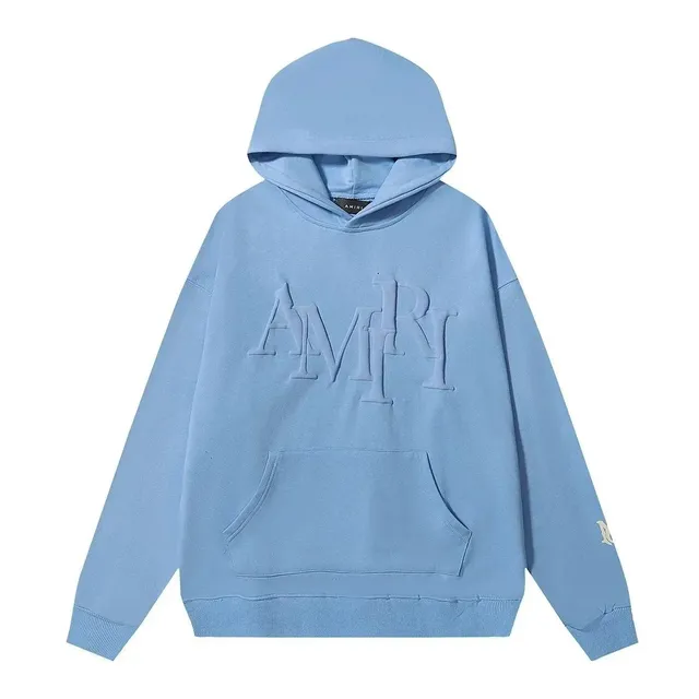 Amiri Embroidered Hoodie Light Blue