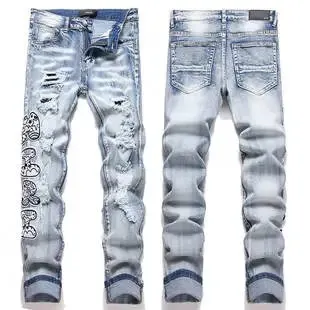 Amiri Distressed Slim Fit Jeans Bleached Ripped