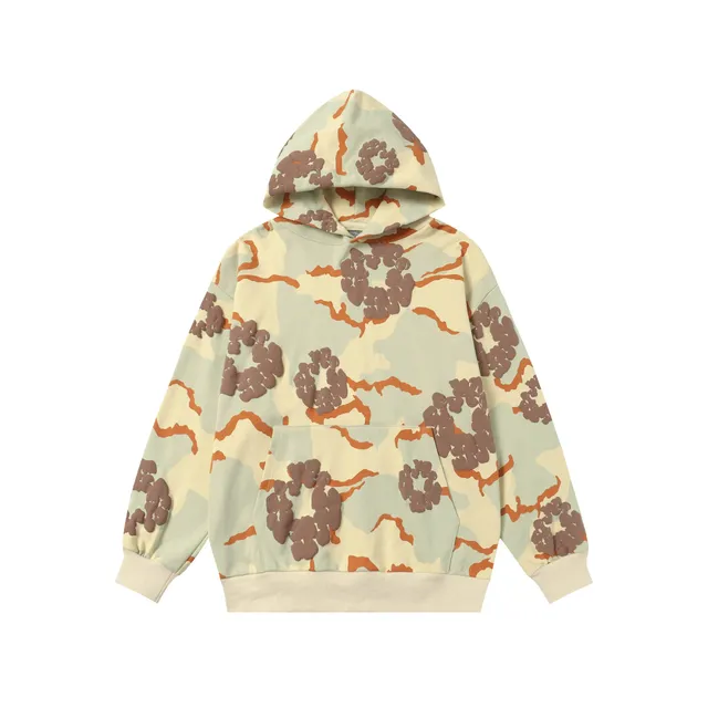 Gallery Dept. Hooded Sweatshirt Camouflage Print with 3D Floral Appliqué