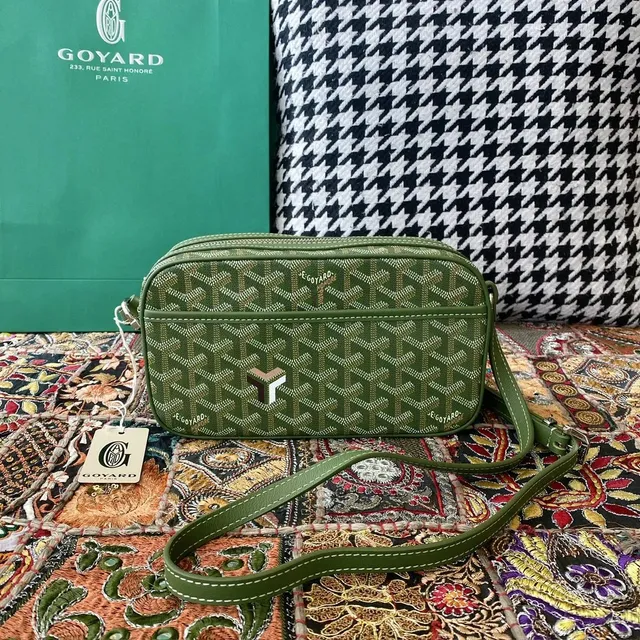 Goyard St. Louis Camera Bag Olive Green Goyardine Canvas