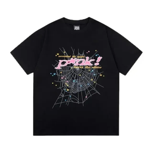 Sp5der Spider Web Graphic Tee Pink Slime Spider Web