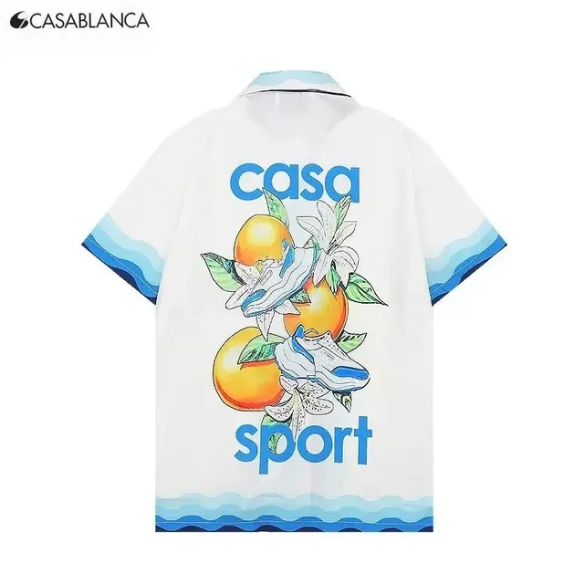 Casablanca Sport Shirt Orange Floral Print