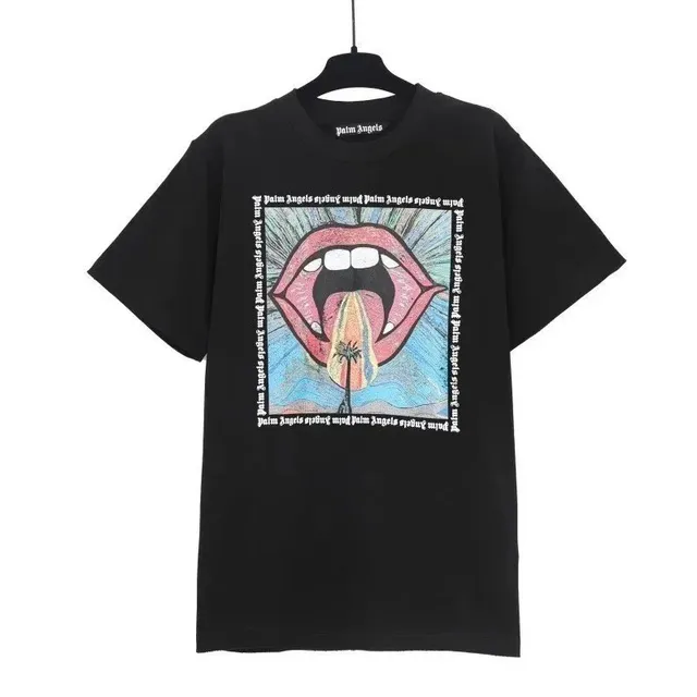 Palm Angels Graphic Tee Lips Print