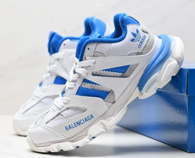 Balenciaga × Adidas Speed Trainer White Blue
