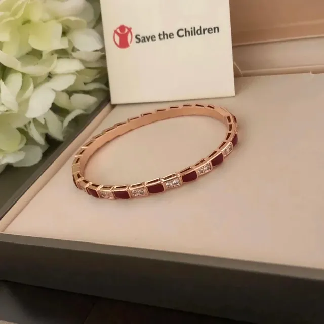 Bulgari Serpenti Bangle Ceramic and Diamond