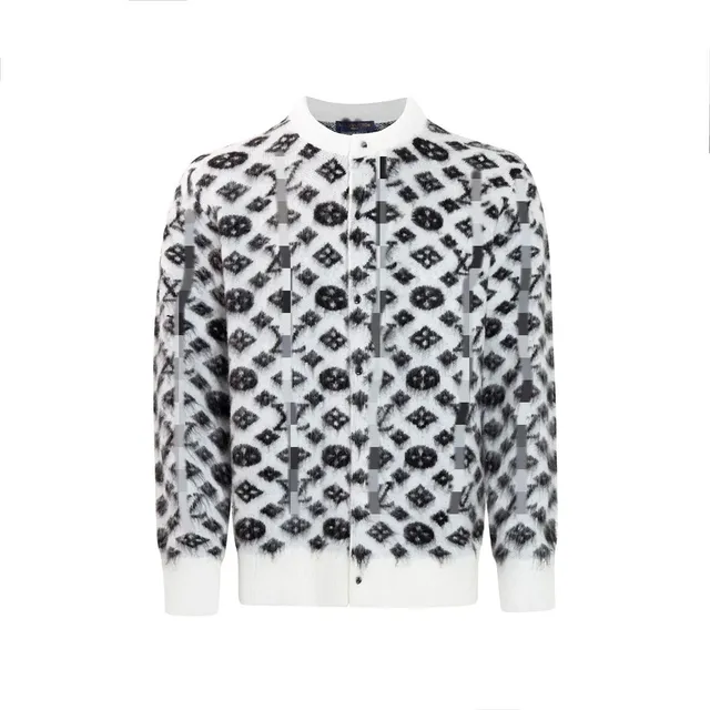 Louis Vuitton Monogram Knit Cardigan Fuzzy Monogram Print