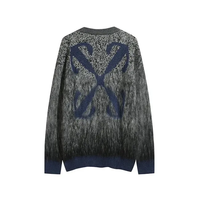 Off-White Knit Sweater Diagonal Arrow Print