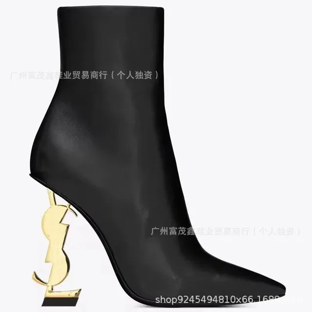Saint Laurent Tribute Heel Boot YSL Logo Heel