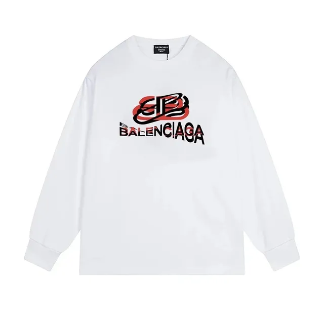 Balenciaga Long-Sleeve Tee BB Logo Print
